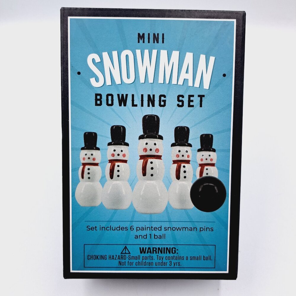 Holiday Mini Snowman Bowling Set Christmas Family Table Game Stocking Stuffer
